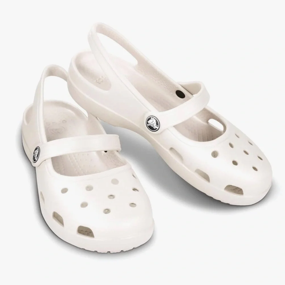 Crocs Karin Mary Jane White Size 9 - Picture 2 of 6